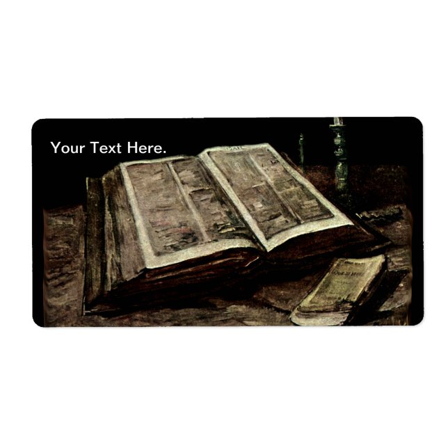 Open Bible Bok med Candles - van Gogh Fraktsedel (Framsidan)