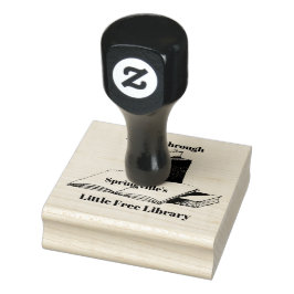 Open Bok Design Wooden Frimärke Stämpel