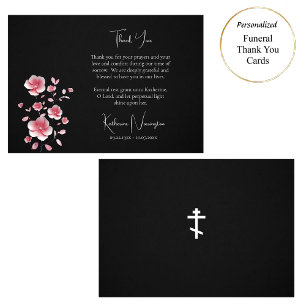 Open Faced Rosa Flowers Orthodox Christian Funeral Tack Kort