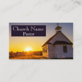 Open Fält Rustic Sunrise Church Pastor Visitkort