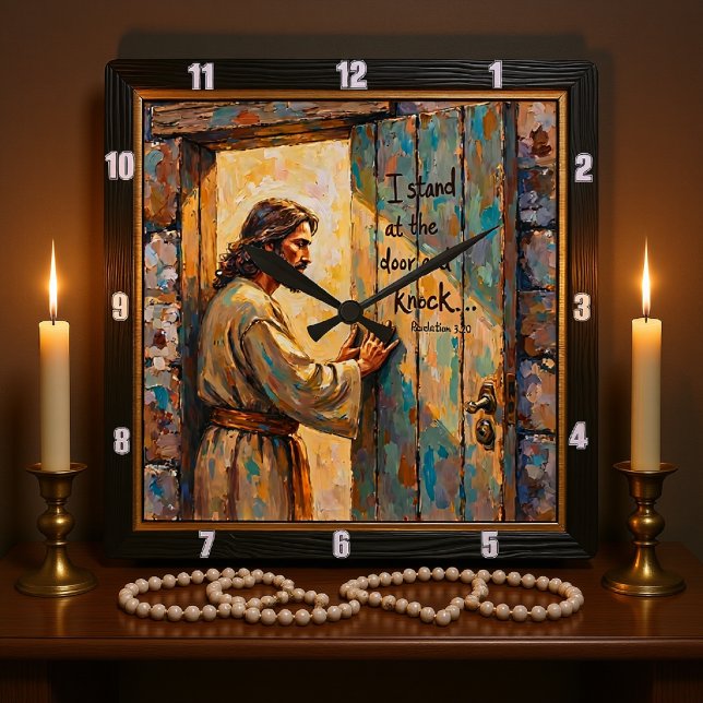 Open Heart: Jesus's Gentle Call Fyrkantig Klocka (Skapare uppladdad)