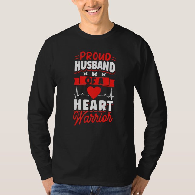 Open Heart Surgery Bypass Awareness Heart Proud Hu T Shirt (Framsida)