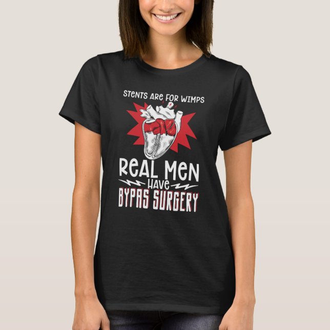 Open Heart Surgery Bypass Awareness Heart Stents A T Shirt (Framsida)