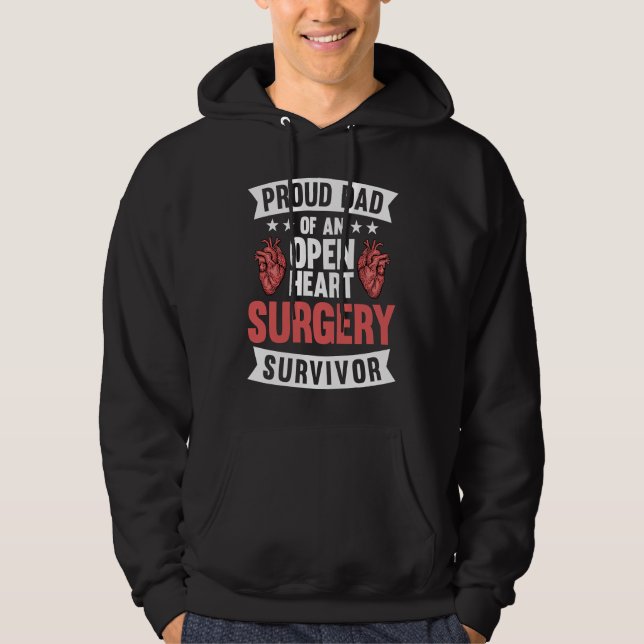 Open Heart Surgery Dad Bypass Recovery Bypass Hear Hoodie (Framsida)
