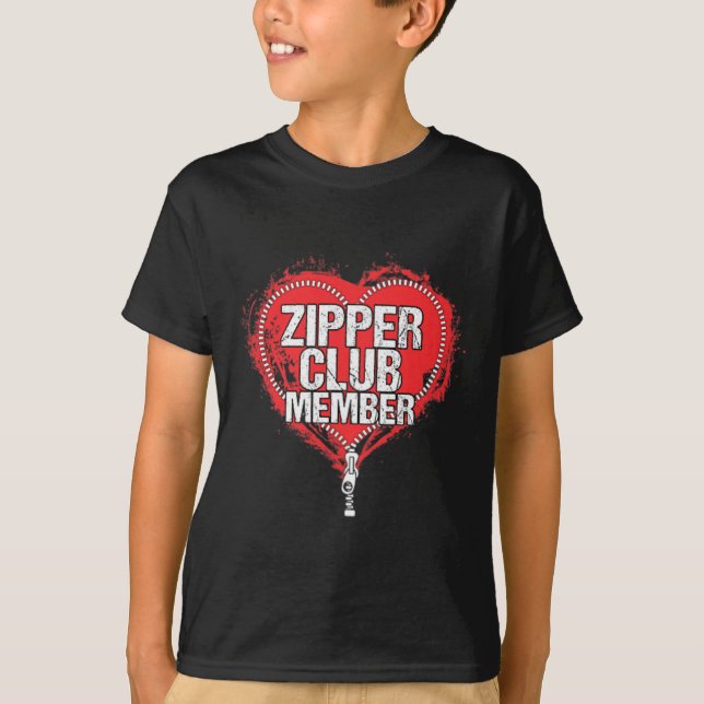 Open Heart Surgery Humor Funny Zipper Klubb Member T Shirt (Framsida)