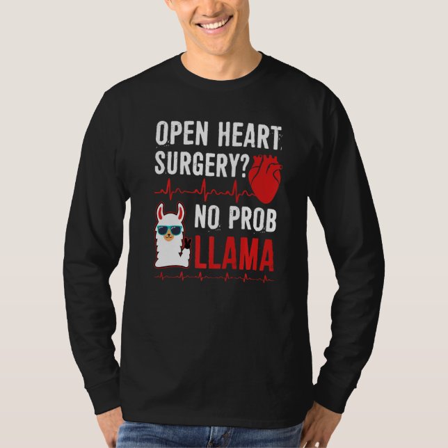Open Heart Surgery No Prob Llama T Shirt (Framsida)
