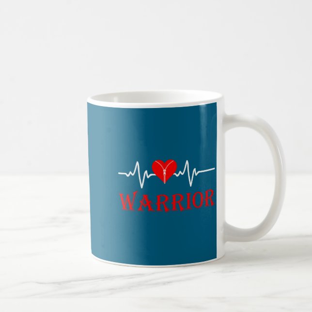 Open Heart Surgery Recovery Survivor Heart Warrior Kaffemugg (Höger)