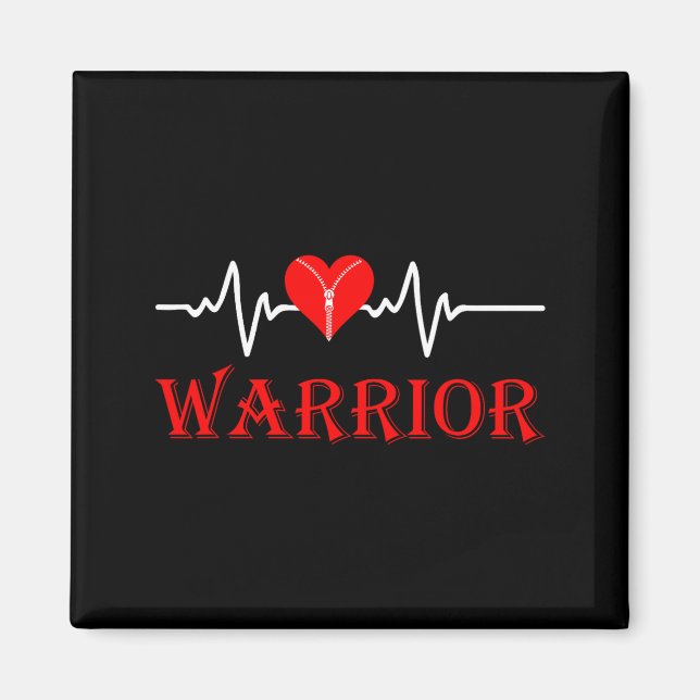 Open Heart Surgery Recovery Survivor Heart Warrior Magnet (Framsidan)