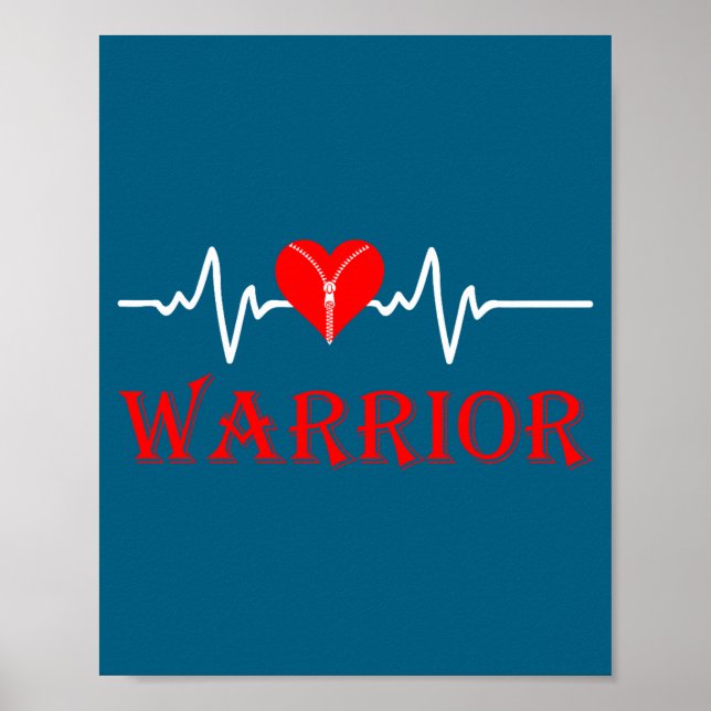 Open Heart Surgery Recovery Survivor Heart Warrior Poster (Framsidan)