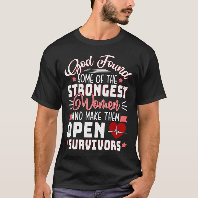 Open Heart Surgery Shirt Gift Recovery Survivor T Shirt (Framsida)