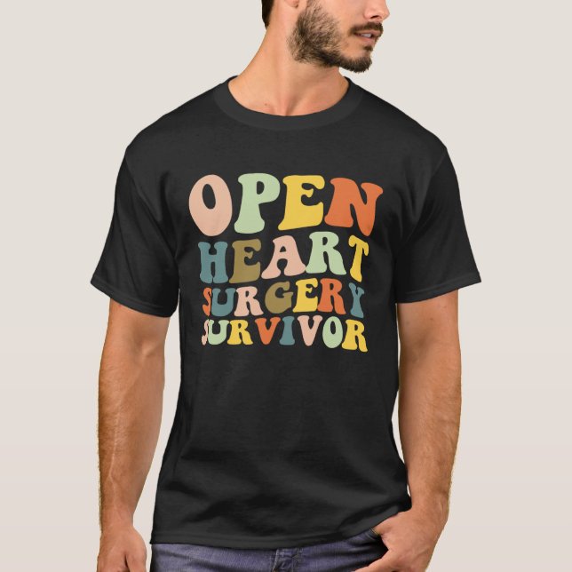 Open Heart Surgery Survivor Heart Surgery Recovery T Shirt (Framsida)