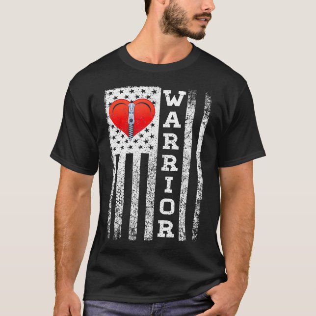 Open Heart Surgery Warrior Gift For Heart Patients T Shirt (Framsida)