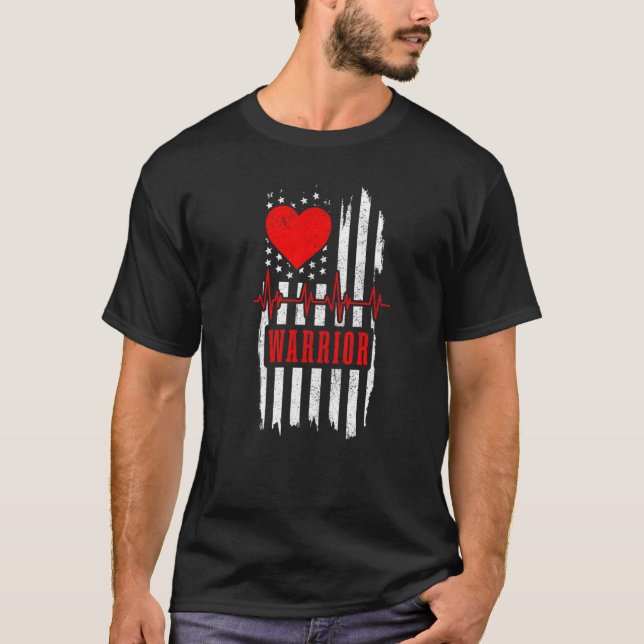 Open Heart Surgery Warrior Patriotic Transplant by T Shirt (Framsida)