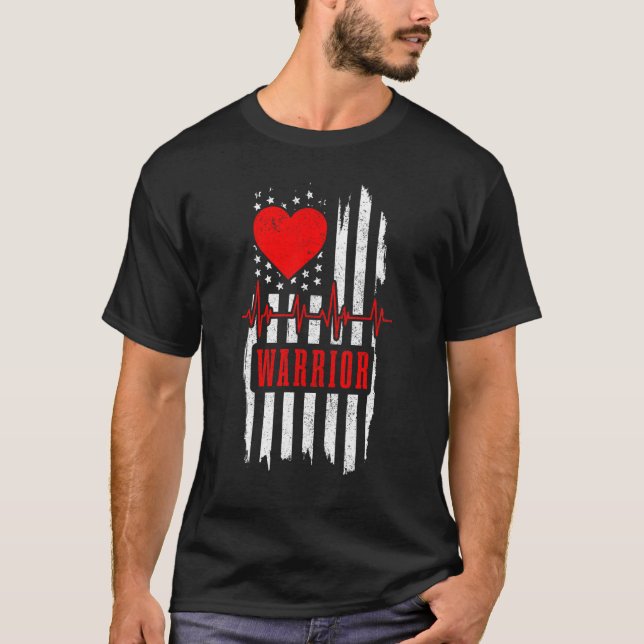 Open Heart Surgery Warrior Patriotic Transplant by T Shirt (Framsida)