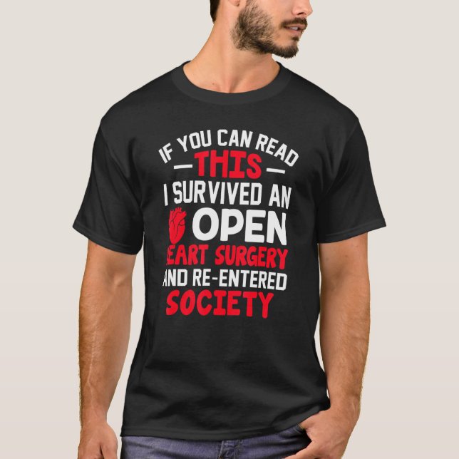 Open Heart Survivor Bypass Heart T Shirt (Framsida)