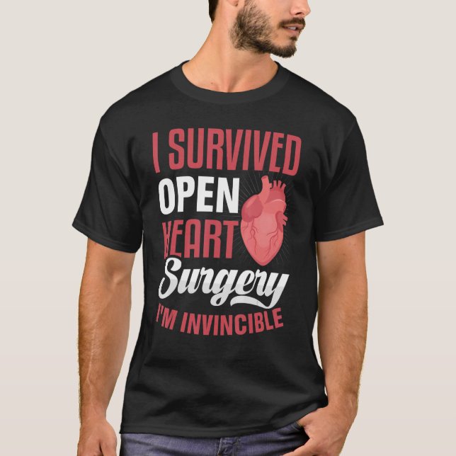 Open Heart Survivor Warrior Bypass Heart T Shirt (Framsida)