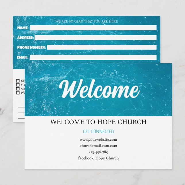 Open Hearts Church Connection Card Kort (Fram/baksida)