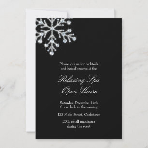 Open House Black Offset Crystal Snowflake Inbjudningar