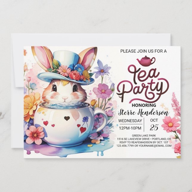 Open House Bunny's Wonderland Baby Shower Inbjudningar (Framsida)