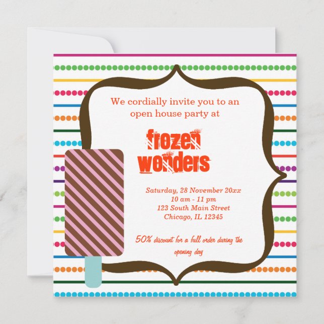 Open House Ice Cream salon Inbjudningar (Framsida)