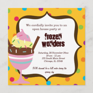 Open House Ice Cream Salon Inbjudningar