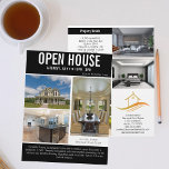 Open House Modern Black Real Gods Listing Reklamblad<br><div class="desc">Annonsera ditt öppna hus på den här chicen, två sidade riktiga gods-flygare med svart accent och vit typografi med din listinformation. Skicka ut de här klassflygarna till potentiella hemköpare i ditt bonusområde. Anpassa till ditt företag i gods namn och kontakta kontaktuppgifter på baksidan. Dra in nya kunder genom att visa...</div>
