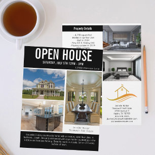 Open House Modern Black Real Gods Listing Reklamblad