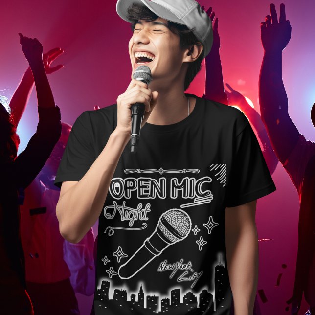 Open Mic Night New York City Manar Graphic Stil T Shirt (Skapare uppladdad)