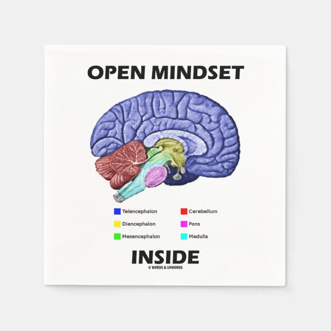 Open Mindset Inside Brain Psychology Humor Pappersservett (Framsidan)