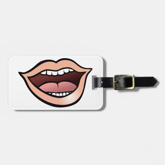 Open Mouth Lips Teeth Tongue Bagagebricka (Horisontell Framsida)