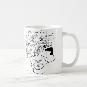 Open Plan Office - människan behöver en Karta Kaffemugg