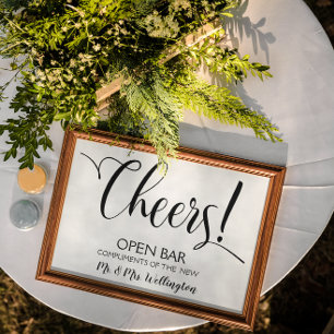 Open pub Cheers bröllop-tecken Poster