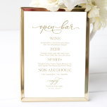 Open Pub Elegant Guld Calligraphy Bröllop-tecken Poster<br><div class="desc">Open Pub Elegant Guld Calligraphy Bröllop-tecken</div>