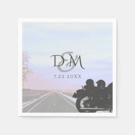 Open Road Motorcycle Wedement Reception Cocktail Pappersservett