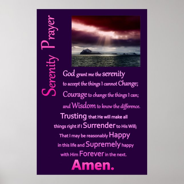 Open Sea the Serenity Prayer Poster (Framsidan)