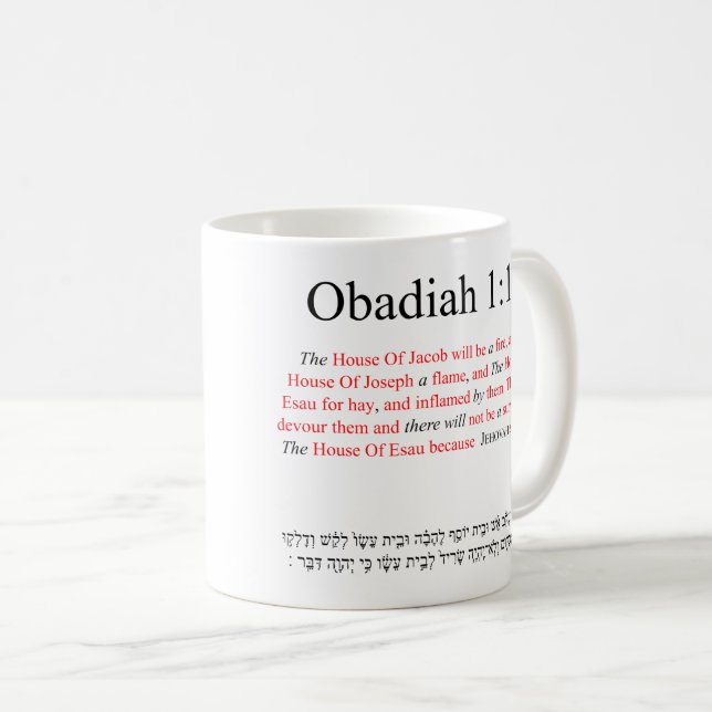Open Source Translation Obadiah 1:18 Mugg (Framsida höger)