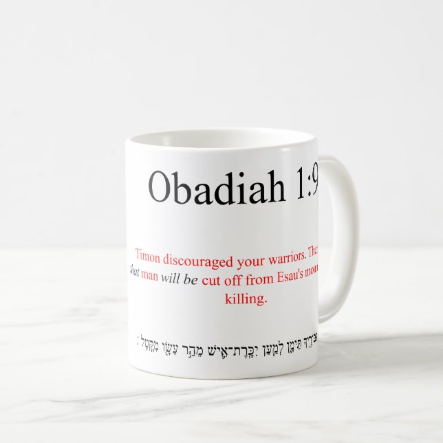 Open Source Translation Obadiah 1:9 Mugg (Framsida höger)