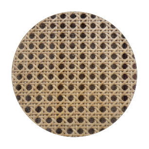 Open Weave Rattan Käpp Glass Chopping Board