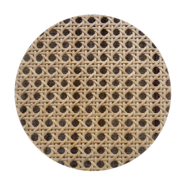 Open Weave Rattan Käpp Glass Chopping Board (Framsidan)