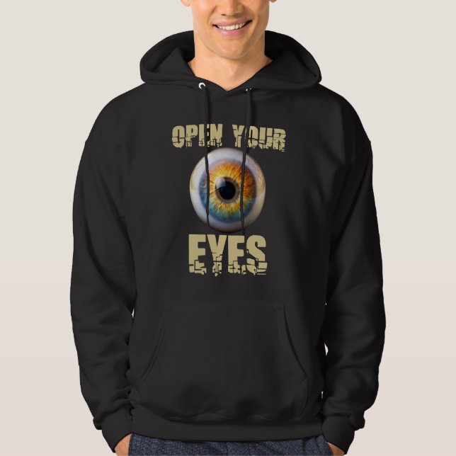 Open Your Eyes, Eyeball Design Hoodie (Framsida)