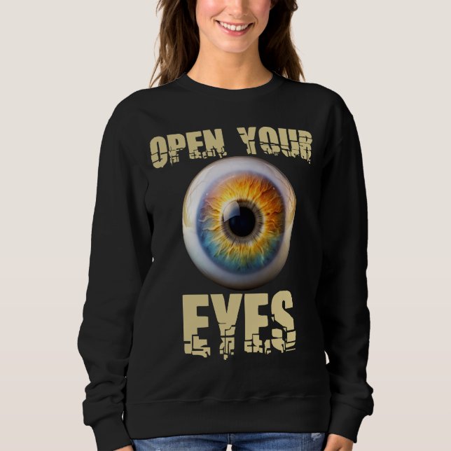Open Your Eyes, Eyeball Design T Shirt (Framsida)
