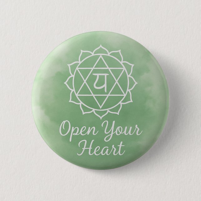 Open Your Heart Anahata Heart Chakra Spiritual Knapp (Framsida)