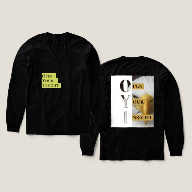 Open Your Insight – Men's Bold Minimalist T-Shirt  (Design framsida och baksida)