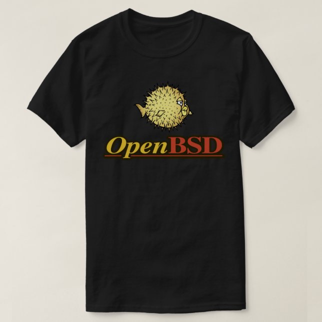 OpenBSD Logotyp-etikett T Shirt (Design framsida)