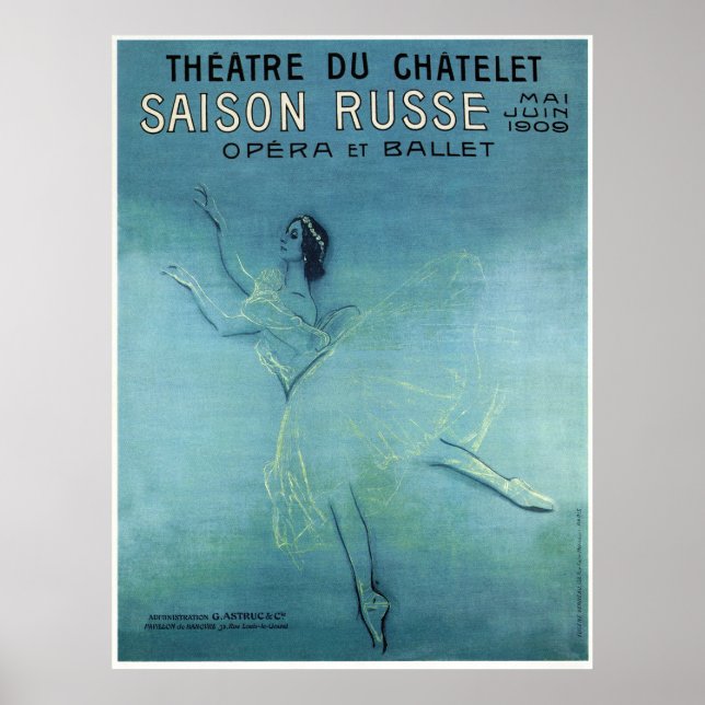 OPERA & BALLET - RYSKA HAVET - PARIS 1909 POSTER (Framsidan)