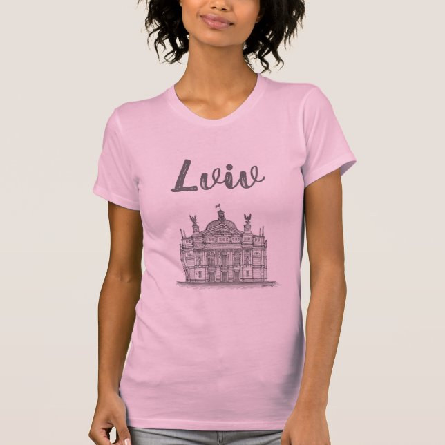 Opera + Ballet Theater, Lviv, Ukraina T Shirt (Framsida)