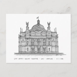 Opera + Ballet Theater, Lviv, Ukraina Vykort