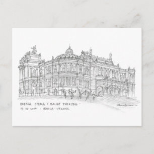 Opera + Ballet Theater, Odessa, Ukraina Vykort