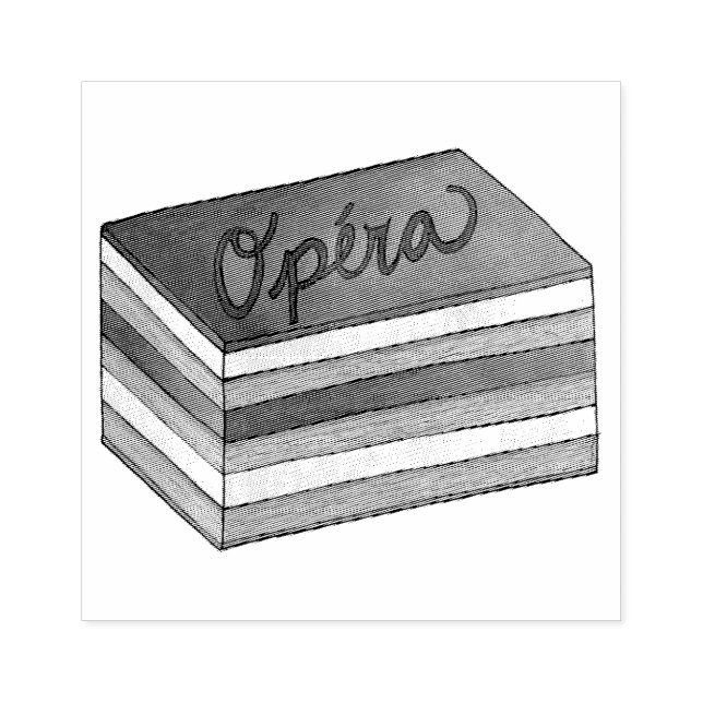 Opéra Cake Fransk Pastry Patisserie Dessert Food Stämpel (Tryck)