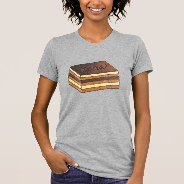 Opéra Cake Fransk Pastry Patisserie Dessert Food T Shirt (Framsida)